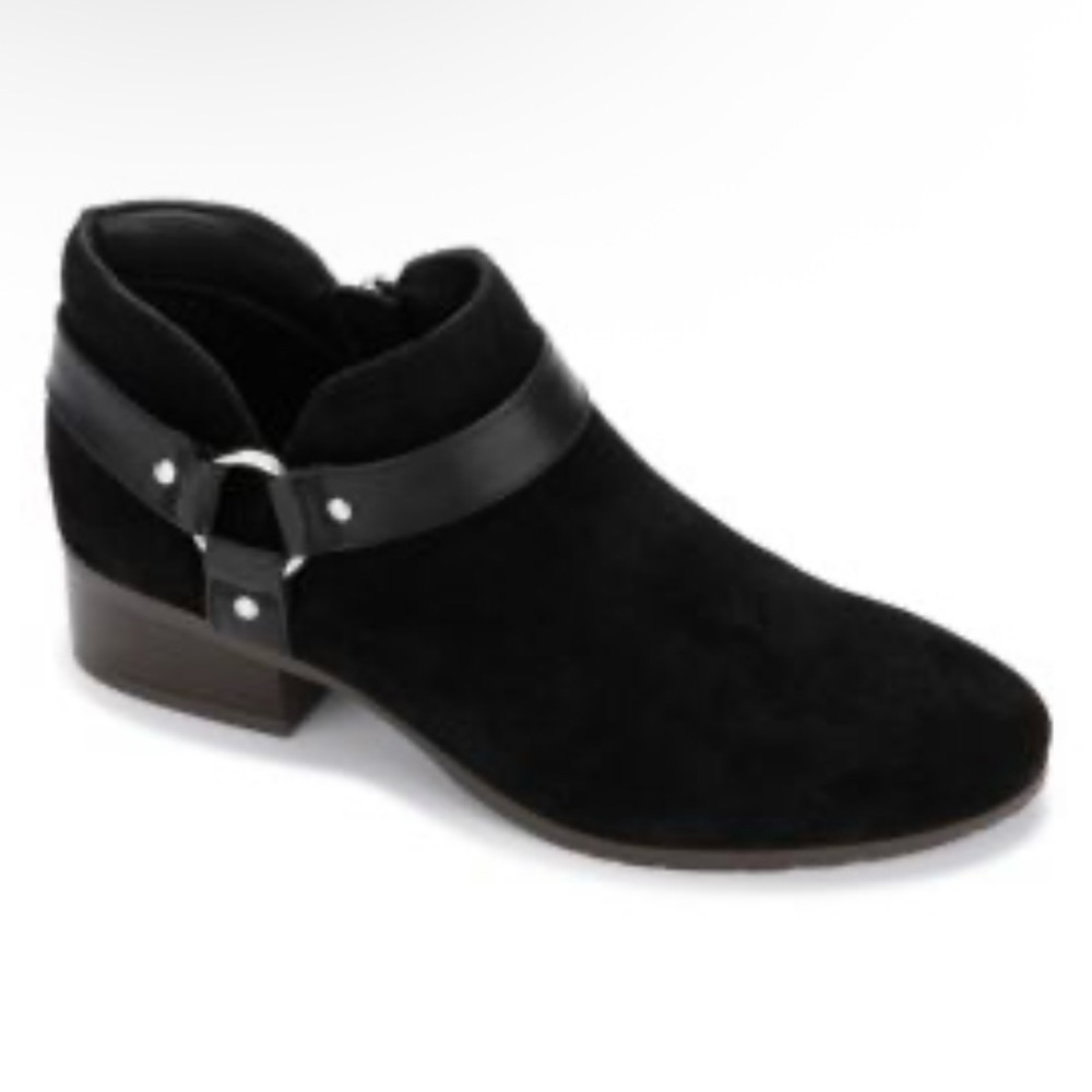 Kenneth Cole Side Skip Harness Black Ankle Booties